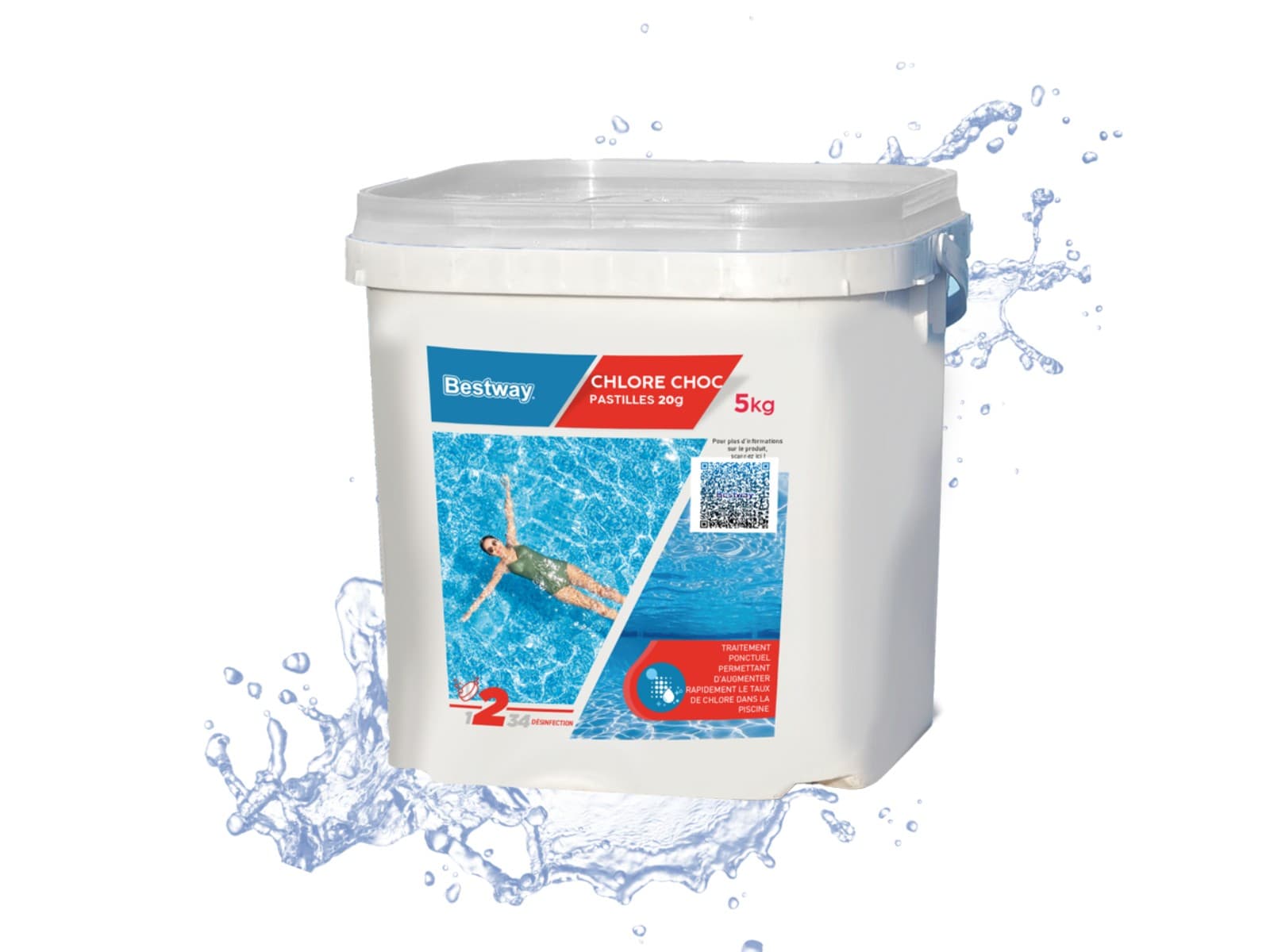 Accessoires Piscine Chlore Choc - Pastilles 20G Seau De 5 Kg Bestway 1