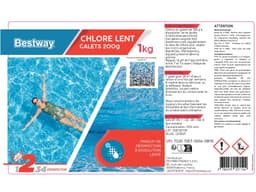 Accessoires Piscine Chlore Lent- Galets 200G  Boite De 1 Kg Bestway 4