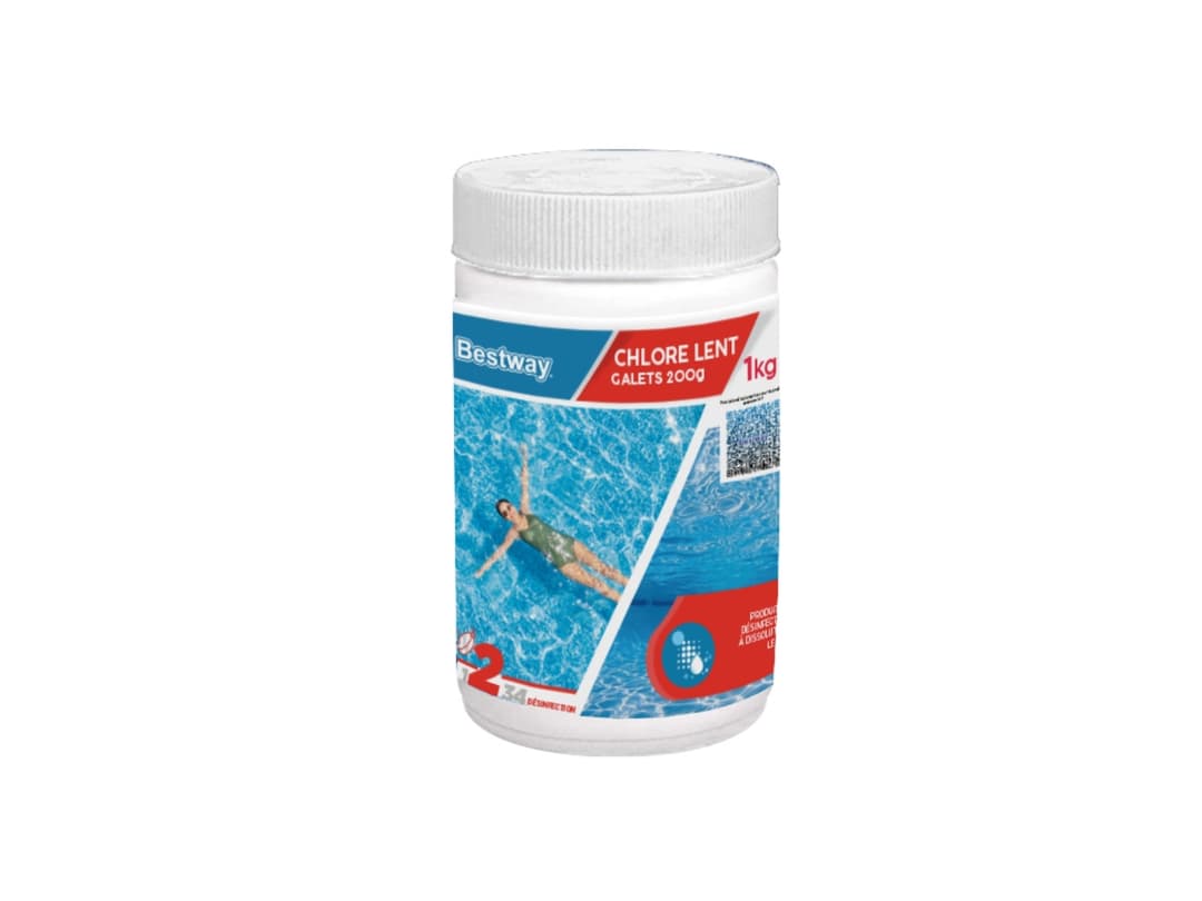Accessoires Piscine Chlore Lent- Galets 200G  Boite De 1 Kg Bestway 2