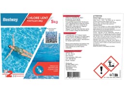 Accessoires Piscine Chlore Lent- Pastilles 20G Seau De 5 Kg Bestway 5