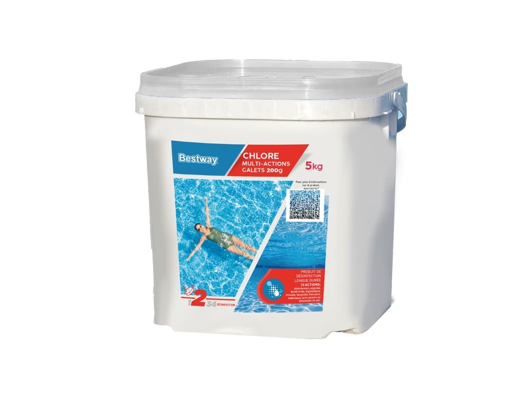 Accessoires Piscine Chlore Multiactions - Galets 200G Seau De 5Kg Bestway 2