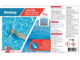 Accessoires Piscine Chlore Multiactions - Pastilles 20G Boite 1Kg  Bestway 4