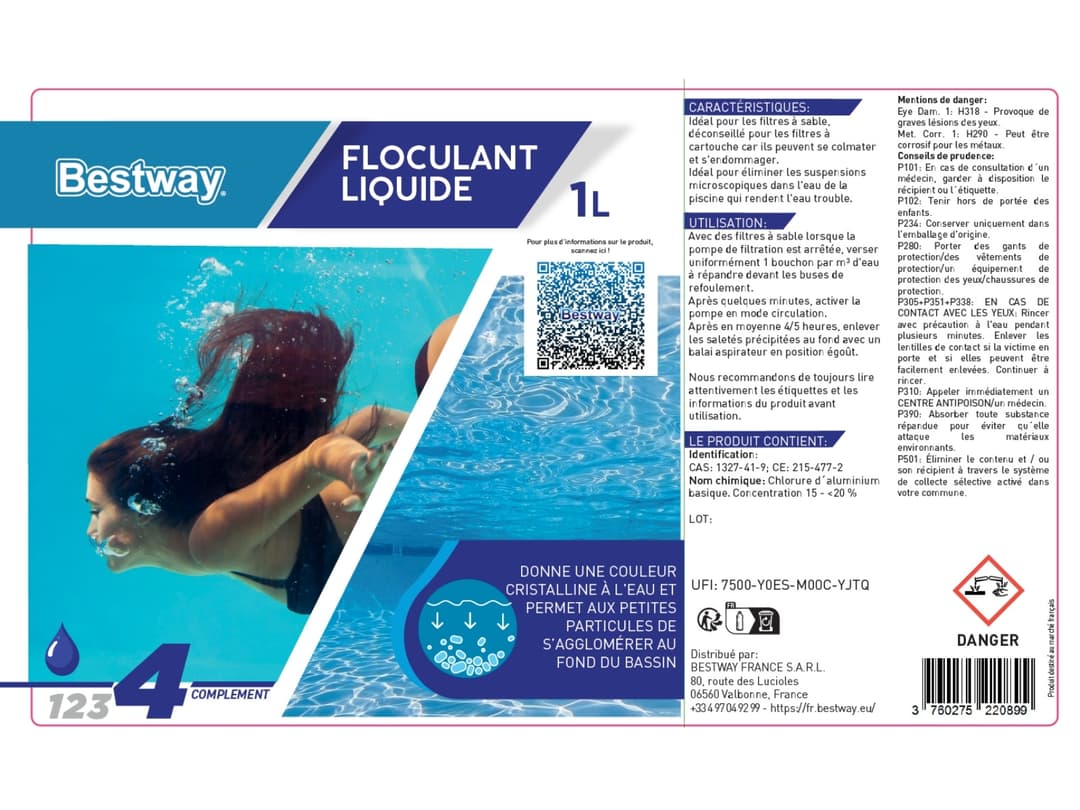 Accessoires Piscine Floculant Liquide -  1 Litre Bestway 5