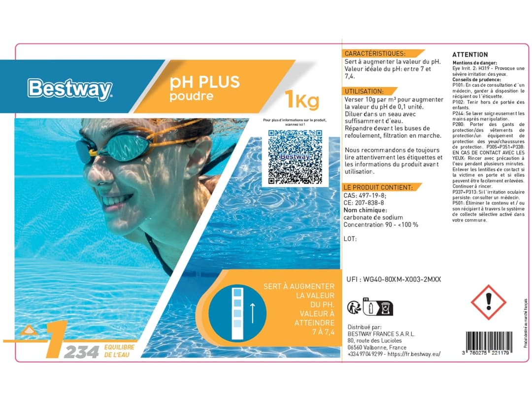 Accessoires Piscine Ph Plus 1Kg Poudre Bestway 5