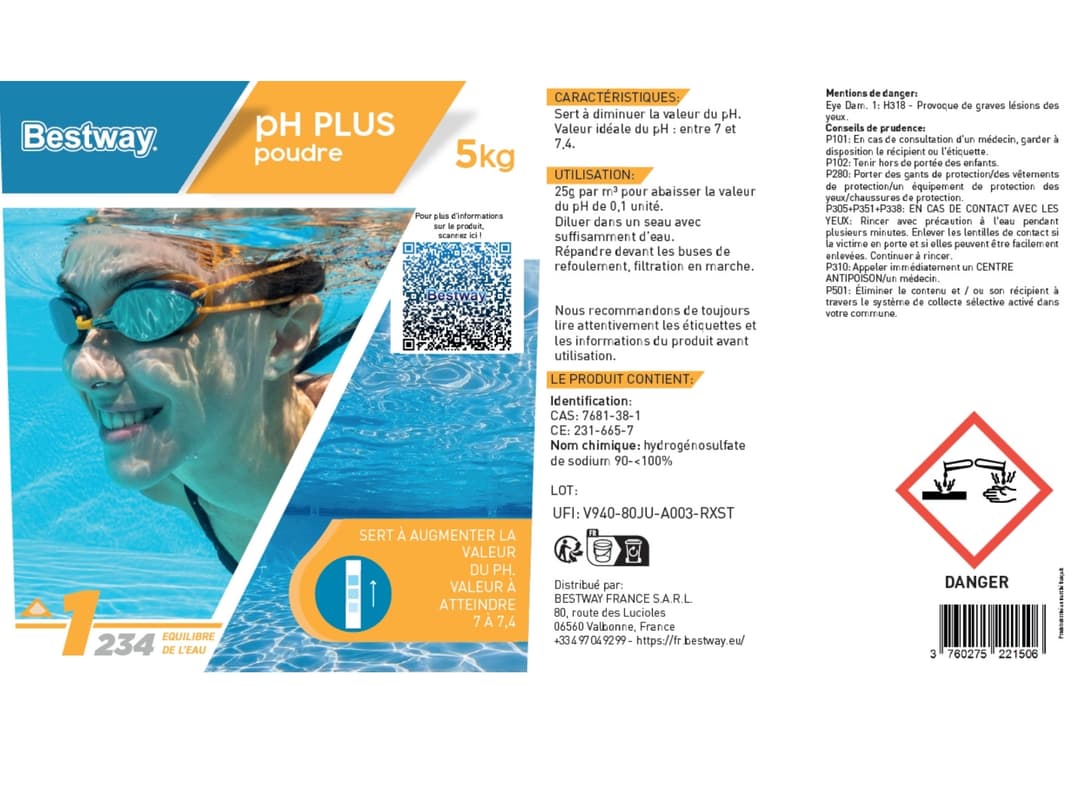 Accessoires Piscine Ph Plus 5Kg Poudre Bestway 4