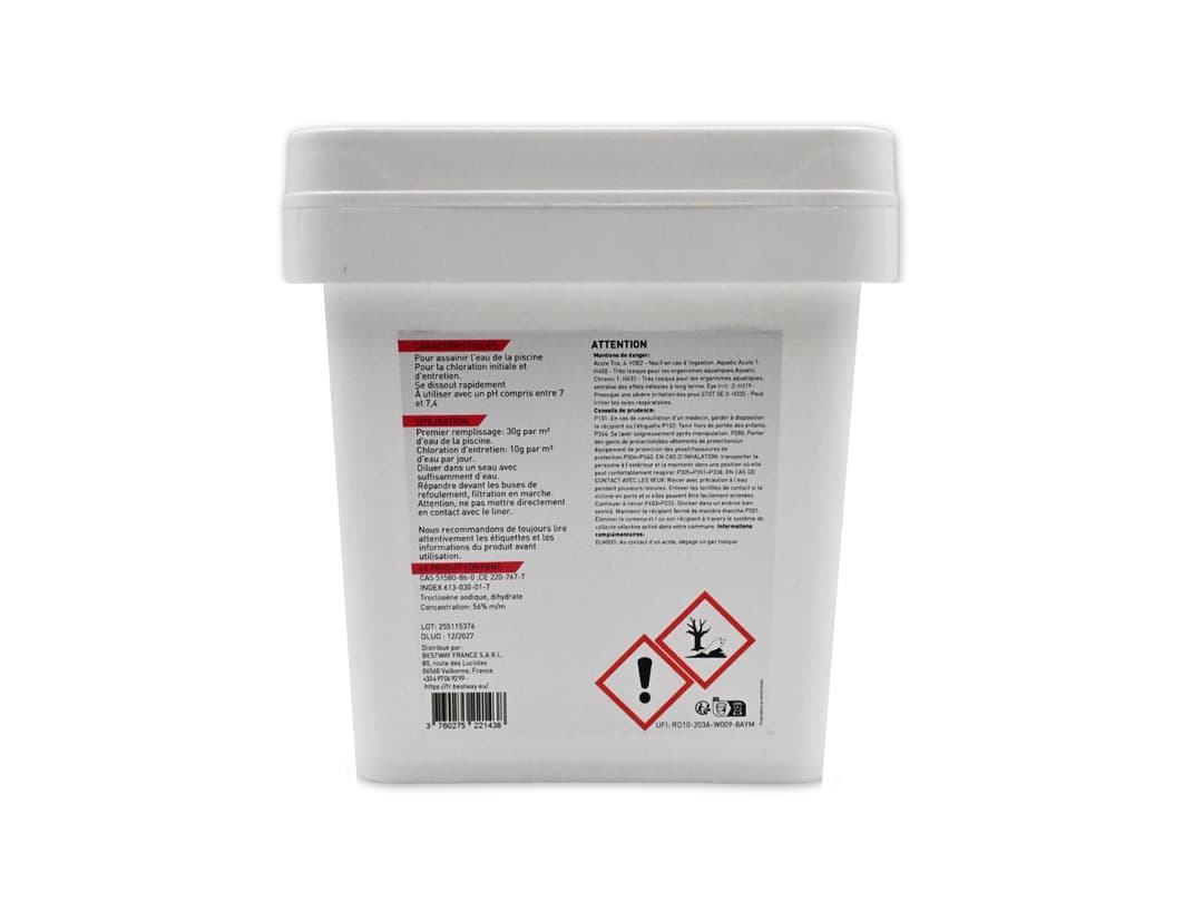 Accessoires Piscine Chlore Choc - Granules Seau De 5 Kg Bestway 4