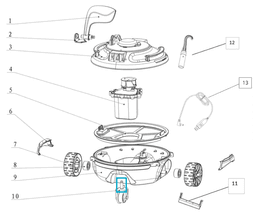 Pièces Détachées Axe de roue robot Guppy 17523 Bestway 3