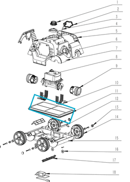 Pièces Détachées Filtre pour robot THETYS 58419 Bestway 3
