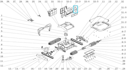 Pièces Détachées Grille filtre droite robot Raptor 58491 Bestway 2