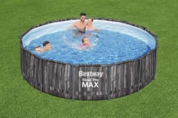 Piscine hors sol Piscine hors sol ronde Steel Pro Max 427 x 107 cm décor bois Bestway 3