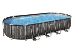 Piscine hors sol Piscine hors sol ovale Power Steel 732 x 366 x 122 cm décor bois Bestway 4