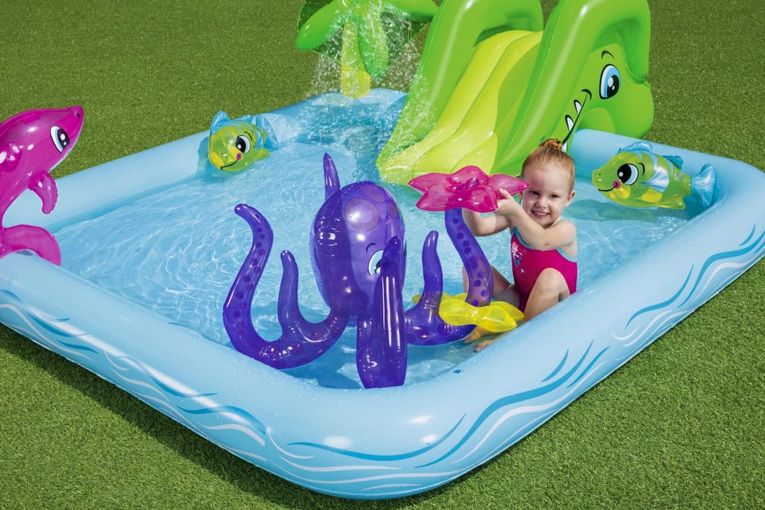 Jeux d'extérieur et trampoline Aire de jeux pataugeoire Fantastic Aquarium 239 x 206 x 86 cm avec fontaine Bestway 4