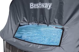 Piscine hors sol Piscine hors sol ronde Steel Pro Max™ 366 x 122 cm effet bois avec filtre à cartouche, auvent, échelle, bâche Bestway 4