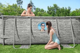 Piscine hors sol Piscine hors sol ovale Power Steel Swim Vista pierres 488x305x107cm Bestway 4
