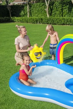 Jeux d'extérieur et trampoline Aire de jeux avec pataugeoire Rainbow 'n Shine 257 x 145 x 91 cm Bestway 5