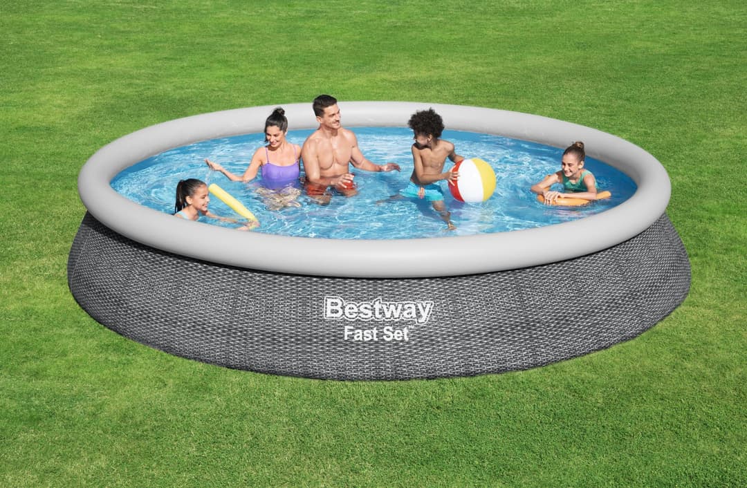 Piscine hors sol Piscine autoportante Fast Set ronde rotin 457 x 84 cm avec filtre Bestway 4