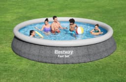 Piscine hors sol Piscine autoportante Fast Set ronde rotin 457 x 84 cm avec filtre Bestway 4