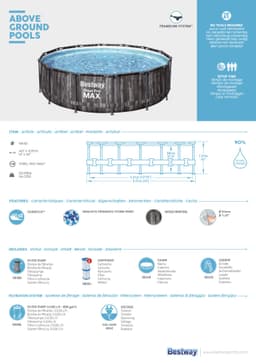 Piscine hors sol Piscine hors sol ronde Steel Pro Max 427 x 107 cm décor bois Bestway 7