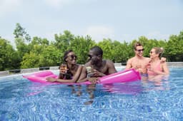 Piscine hors sol Piscine hors sol ronde Steel Pro Max 549 x 122 cm décor pierres Bestway 4
