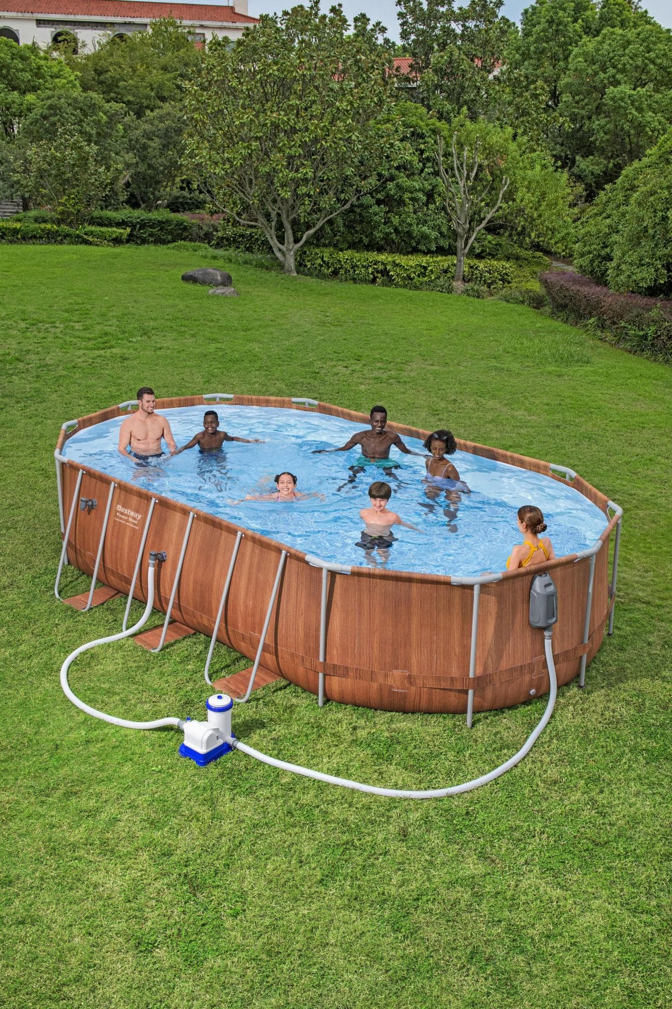 Piscine hors sol Piscine hors sol ovale 610 x 366 x 122 cm Power Steel Comfort Jet Series Bestway 1