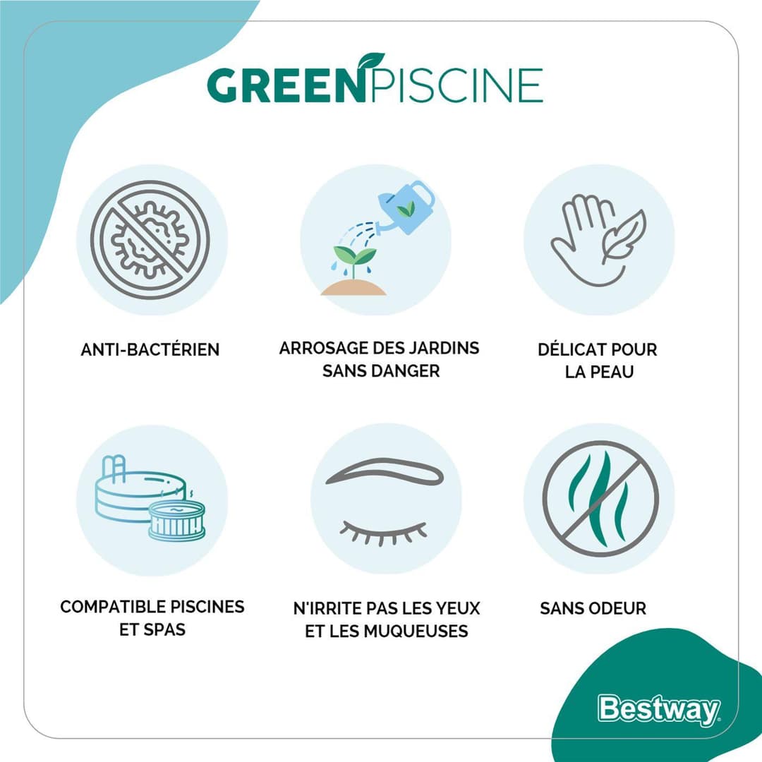 Accessoires Piscine Produit de traitement piscine Greenpiscine 1L Bestway 4