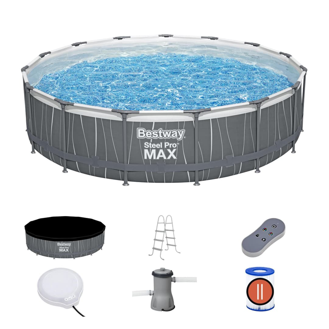 Piscine hors sol Piscine hors sol ronde Steel Pro Max 457 x 107 cm avec lumière LED Bestway 2