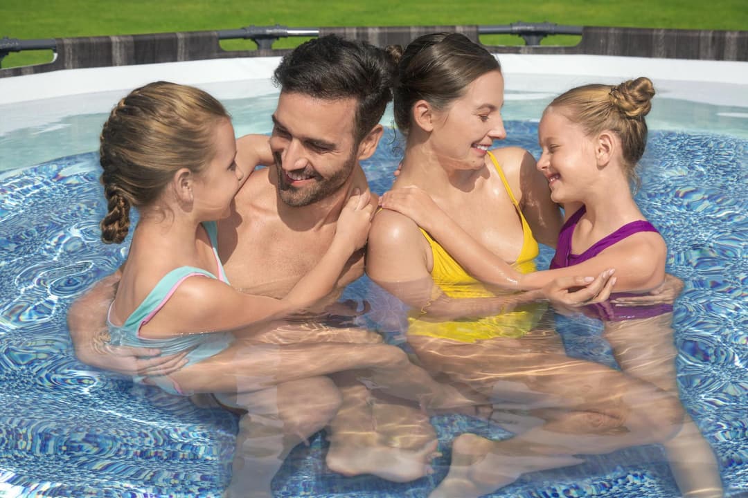 Piscine hors sol Piscine hors sol ronde Steel Pro Max 366 x 100 cm décor bois Bestway 3