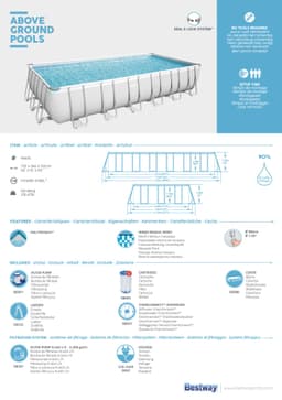 Piscine hors sol Piscine hors sol rectangle Power Steel 732 x 366 x 132 cm gris clair Bestway 6