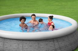 Piscine hors sol Piscine autoportante Fast Set™ ronde rotin gris, 366 x 76 cm avec filtre à cartouche Bestway 4
