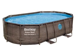 Piscine hors sol Piscine hors sol ovale Power Steel Swim Vista rotin 488 x 305 x 107cm Bestway 4