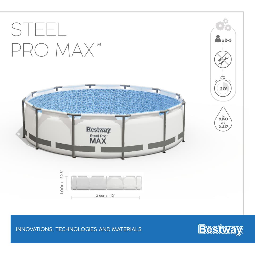 Piscine hors sol Piscine hors sol ronde Steel Pro Max 366 x 100 cm Bestway 5
