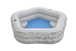 Piscine hors sol Piscine familiale gonflable décor pierre TruPrint™ 2,13 m x 2,06 m x 53 cm avec sièges Bestway 1