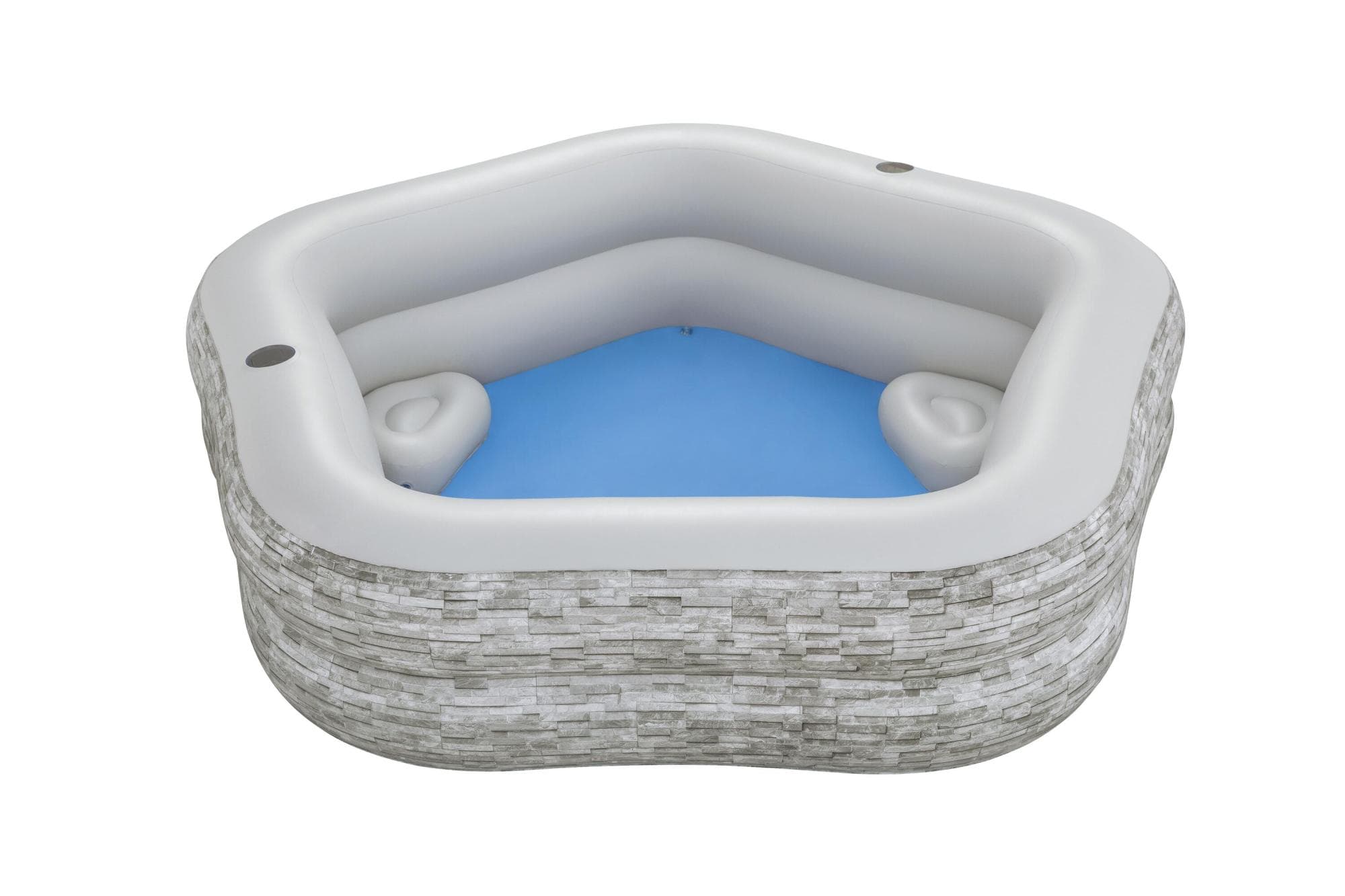 Piscine hors sol Piscine familiale gonflable décor pierre TruPrint™ 2,13 m x 2,06 m x 53 cm avec sièges Bestway 1