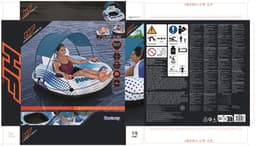Jeux d'extérieur et trampoline Bouée de rivière avec parasol amovible 123 cm Rapid Rider Bestway 4