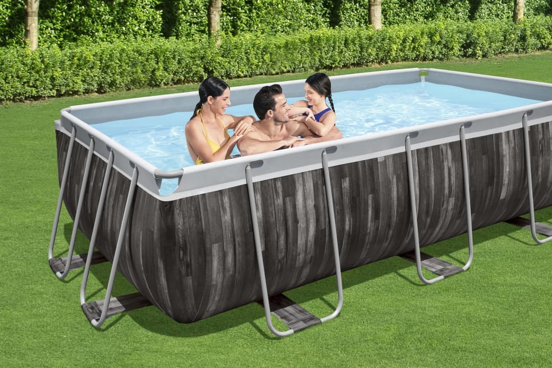 Piscine hors sol Piscine hors sol rectangle Power Steel™ 404 x 201 x 100 cm effet bois avec filtre à sable, échelle Bestway 5