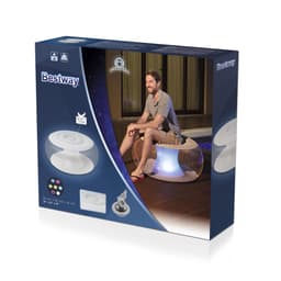 Matelas et mobilier gonflable Pouf gonflable rond avec LED multicolore 82 x 82 x 41 cm Bestway 8