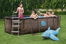 Piscine hors sol Piscine hors sol ovale Power Steel Swim Vista rotin 427 x 250 x 100cm Bestway 4