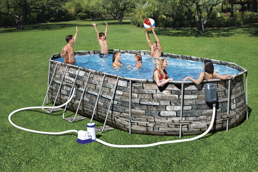 Piscine hors sol Piscine hors sol ovale Power Steel Comfort Jet 610 x 366 x 122 cm Bestway 3