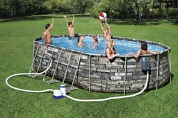 Piscine hors sol Piscine hors sol ovale Power Steel Comfort Jet 610 x 366 x 122 cm Bestway 3
