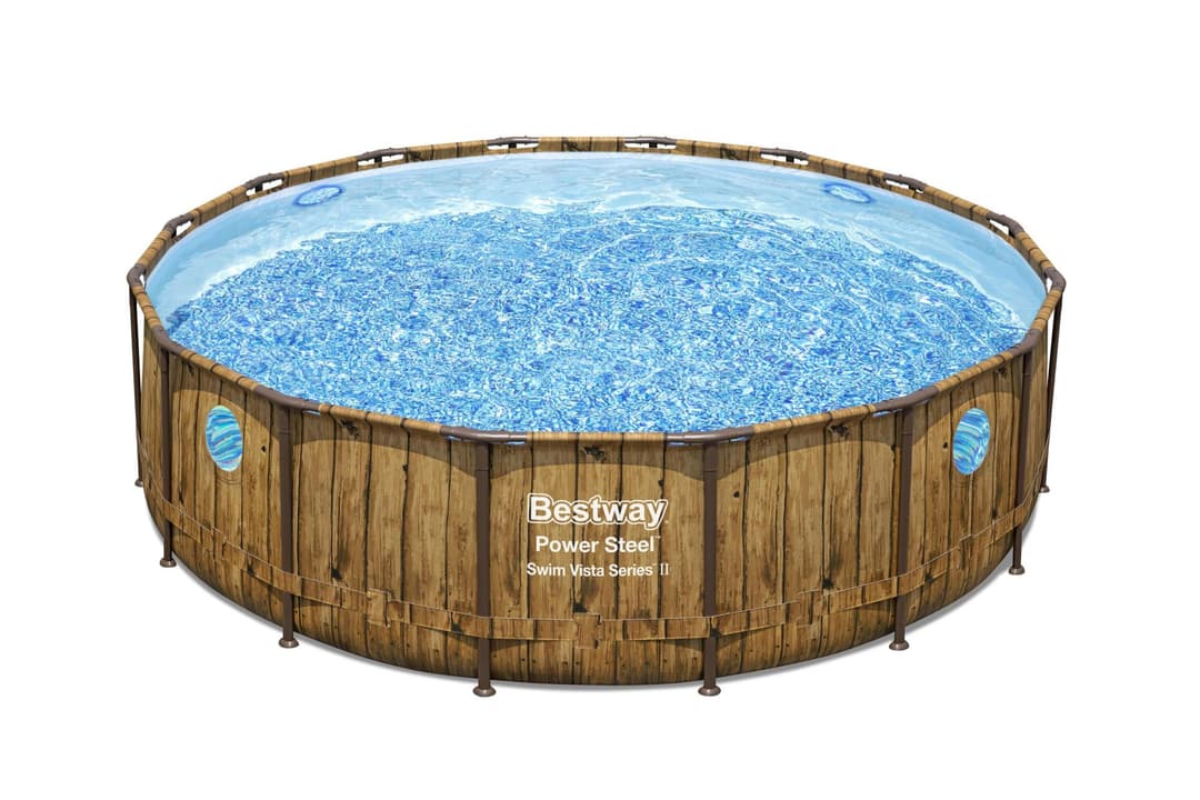 Piscine hors sol Piscine hors sol ronde Power Steel SwimVista 488 x 122 cm motif bois Bestway 2