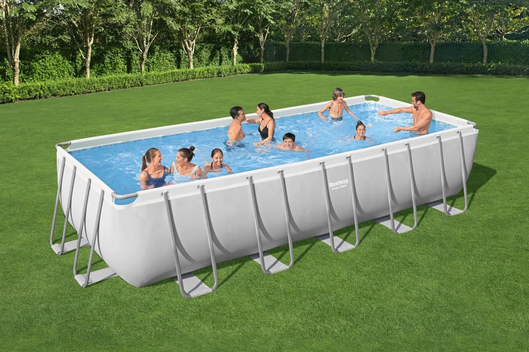 Piscine hors sol Piscine hors sol rectangle Power Steel gris clair 640 x 274 x 132 cm Bestway 2