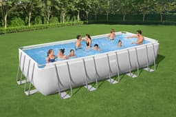 Piscine hors sol Piscine hors sol rectangle Power Steel gris clair 640 x 274 x 132 cm Bestway 2