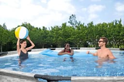 Piscine hors sol Piscine hors sol ronde Steel Pro Max 427 x 122 cm décor pierres Bestway 8