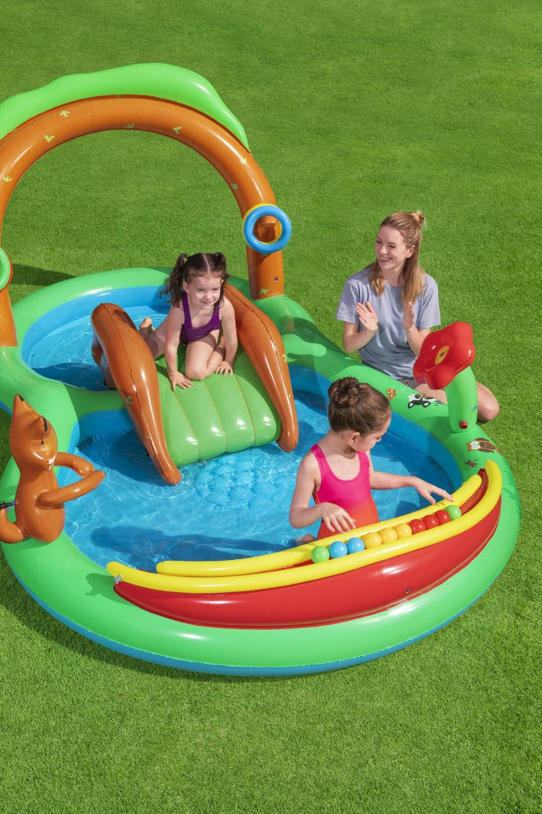 Jeux d'extérieur et trampoline Aire de jeux avec pataugeoire Friendly Woods 295 x 199 x 130 cm Bestway 3
