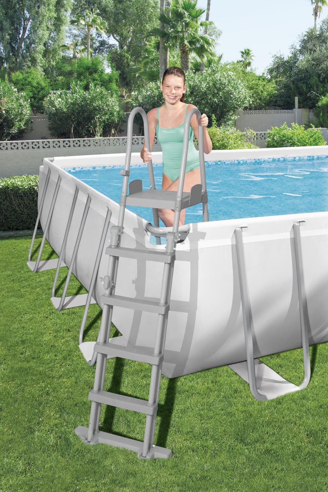 Piscine hors sol Piscine hors sol rectangle Power Steel gris clair 732 x 366 x 132 cm Bestway 5