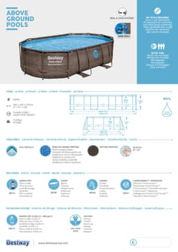 Piscine hors sol Piscine hors sol ovale Power Steel Swim Vista rotin 488 x 305 x 107cm Bestway 6