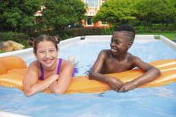 Piscine hors sol Piscine hors sol rectangulaire 404x201x100 cm Steel Pro max décor marbre Bestway 5