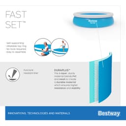 Piscine hors sol Piscine autoportante ronde Fast Set 366 x 76 cm avec filtration Bestway 7