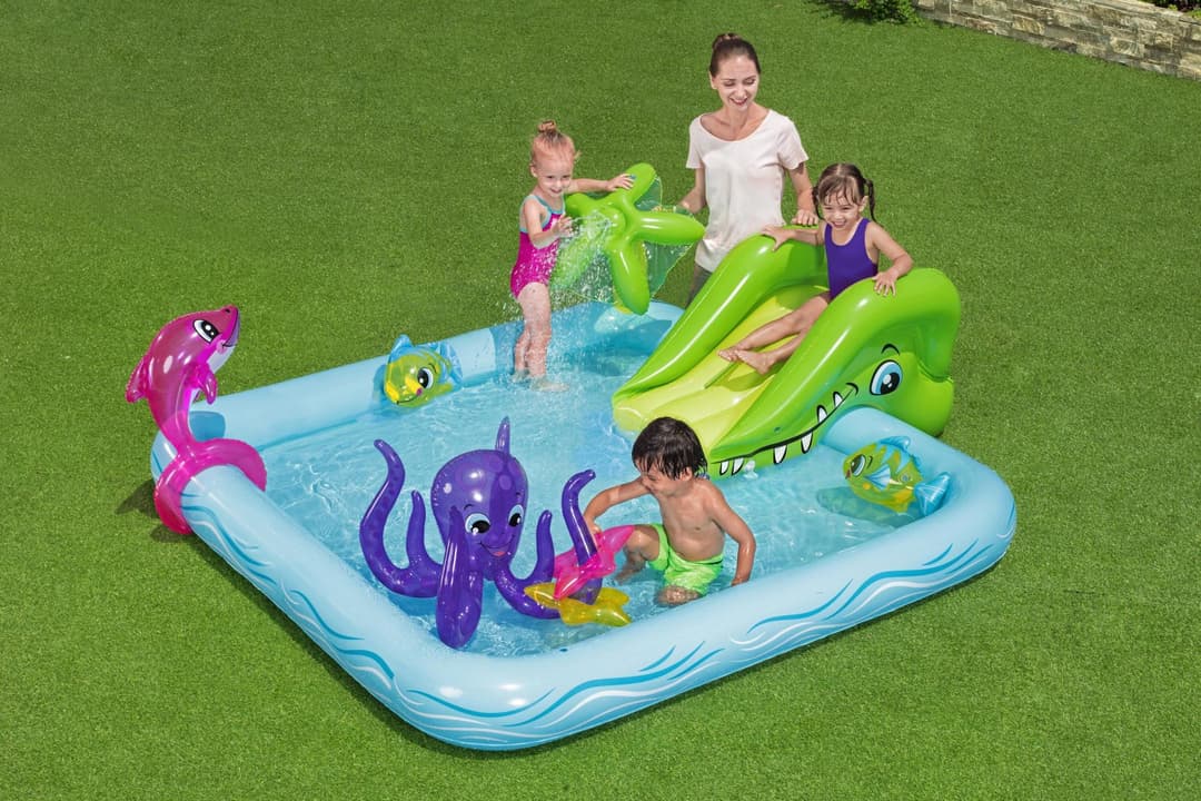 Jeux d'extérieur et trampoline Aire de jeux pataugeoire Fantastic Aquarium 239 x 206 x 86 cm avec fontaine Bestway 2