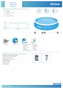 Piscine hors sol Piscine autoportante ronde Fast Set 366 x 76 cm avec filtration Bestway 5